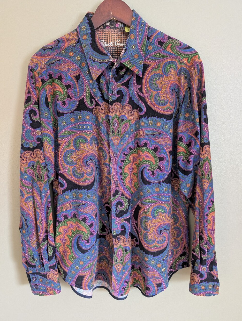 Robert Graham Barbetta Paisley Corduroy Shirt Size Large